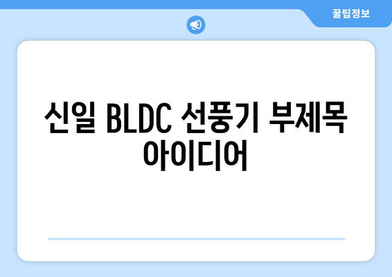 조용한 바람을 선사하는 신일 BLDC 선풍기