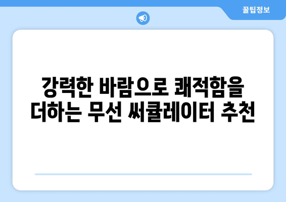 조용하고 강력한 무선 써큘레이터 추천