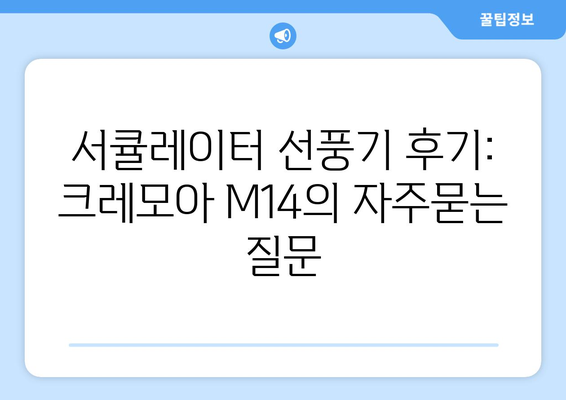 서큘레이터 선풍기 후기: 크레모아 M14