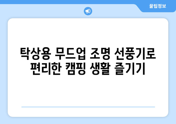 탁상용 무드업 조명 선풍기로 캠핑 분위기 업그레이드