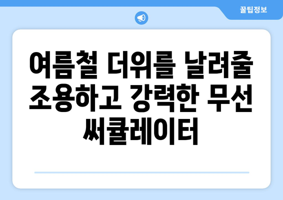 조용하고 강력한 무선 써큘레이터 추천