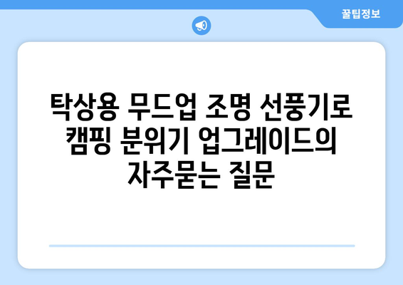 탁상용 무드업 조명 선풍기로 캠핑 분위기 업그레이드