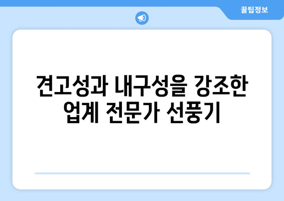 업계 전문가 선풍기: 견고성과 내구성의 결합