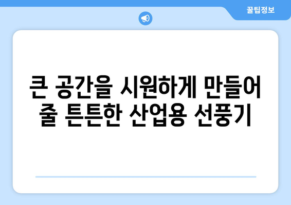 산업용 선풍기 문의처: 튼튼하고 대형