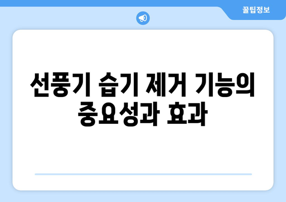 선풍기 습기 제거 기능: 곰팡이와 냄새 방지를 위한 중요한 고려 사항