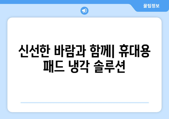 디로 패드 냉각 핸드선풍기: 경량과 시원함의 조화