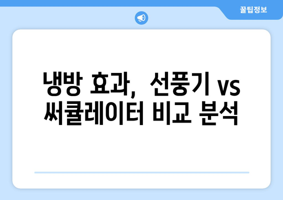 써큘레이터 vs 선풍기: 신뢰할 수 있는 선택