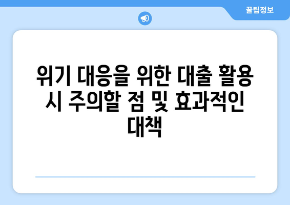 대출과 긴급 자금: 위기 시 대출 활용법