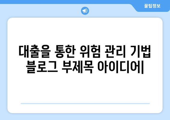 대출을 통한 위험 관리 기법